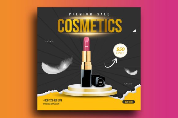 Boost Your Beauty Brand: Crafting a Stunning Cosmetics Sale Social Media Post