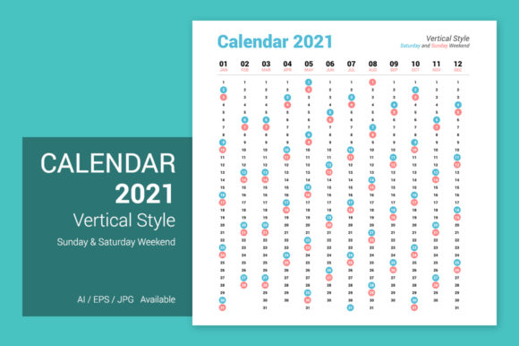 Calendar 2021 Vertical Design: The Bold Layout for Modern Projects