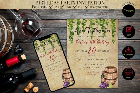 Celebrate Milestones with Aged to Perfection Birthday Invitation