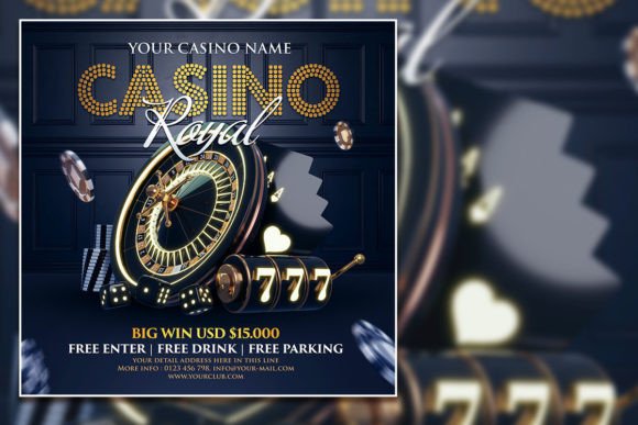 Dark Style Casino Royal Square Flyer: Your Ultimate Editable Template