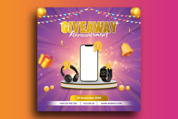 Drive Engagement with a Stunning Give Away Contest Social Media Post