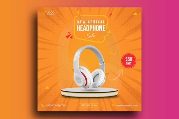 HeadPhone Sale Social Media Post: A Clean, Editable Template
