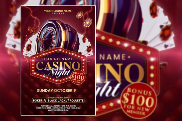Host a Night to Remember with a Modern Casino Flyer