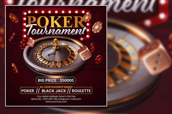 Modern Poker Tournament Square Flyer: Design Your Winning Night