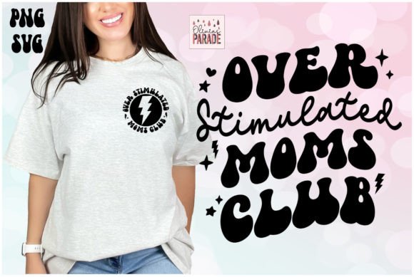 Overstimulated Moms Club: Wavy Retro Design for Anxiety Merch