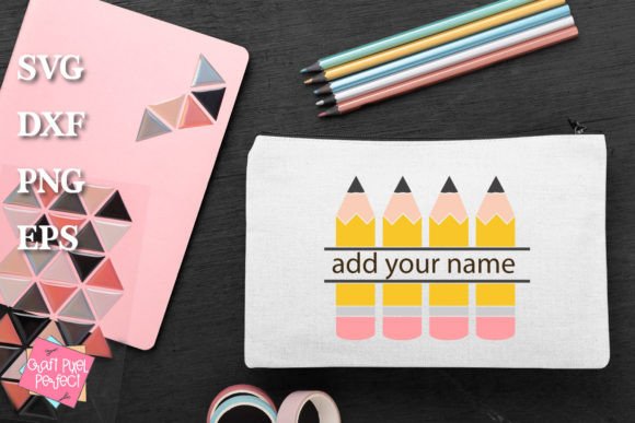 Pencils Split Monogram Frame: Your New Favorite SVG Cut File