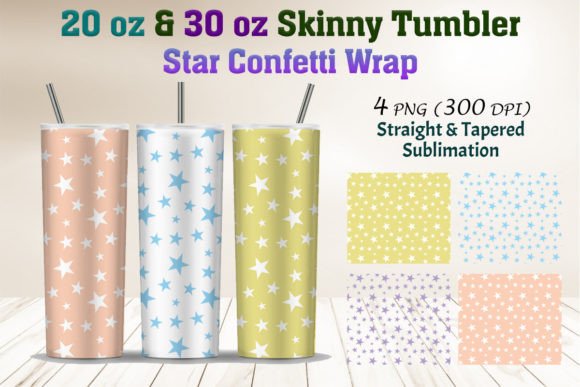 Star Confetti Skinny Wrap: A Festive Design for Tumblers